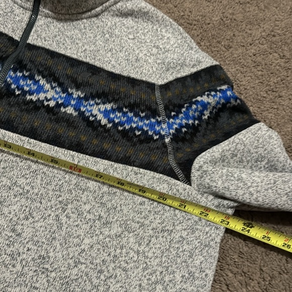Men’s Koppen Better Sweater Pull Over With Fair Isle Detail-Gray/Blue-Sz L-EUC - Picture 13 of 16